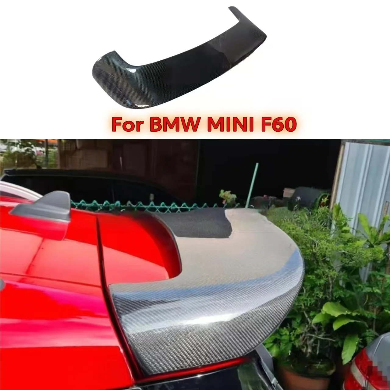 For BMW Mini Countryman F60 Cooper S JCW 2017-2023 FRP Spoiler Car-Styling Carbon Fiber Tail Wing Modified Exterior Accessories