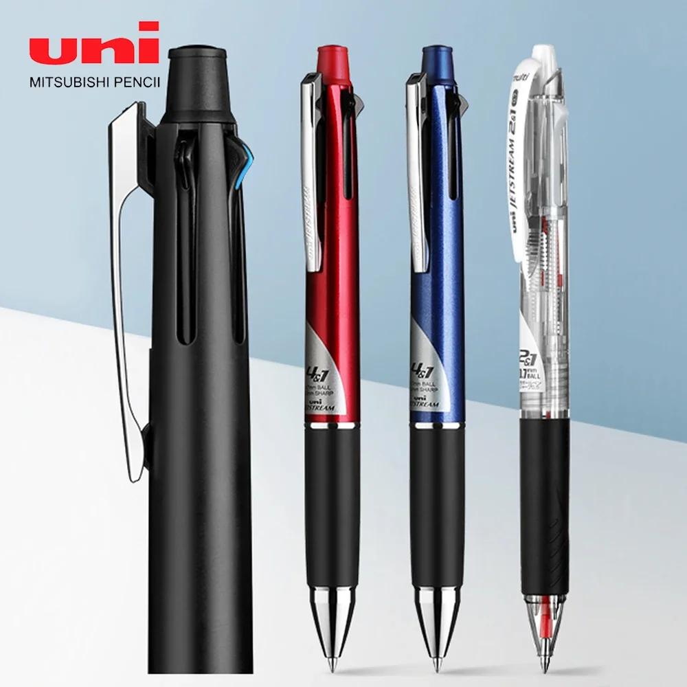 1pcs UNI Jetstream5 Function MSXE5-1000 Multifunction Pen 4+1 Push-type Four-color Ballpoint Pen 0.5 Special for Students