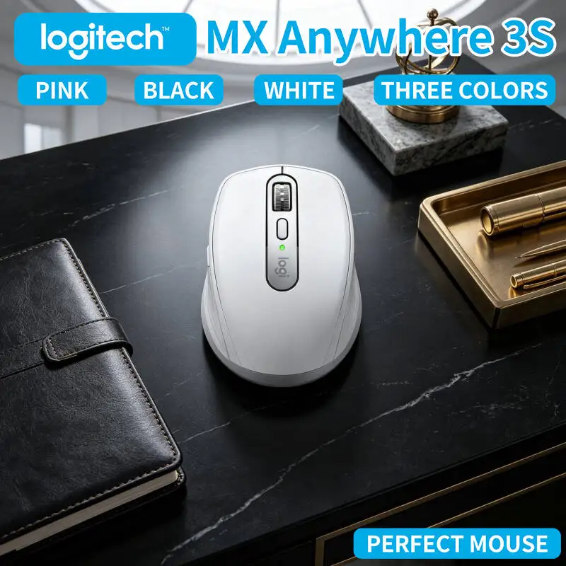 Travel MX Anywhere 3S - 8000 DPI, 3-Device Connect, Silent Click, Perfect for Outdoor Workspace & Mobile Office