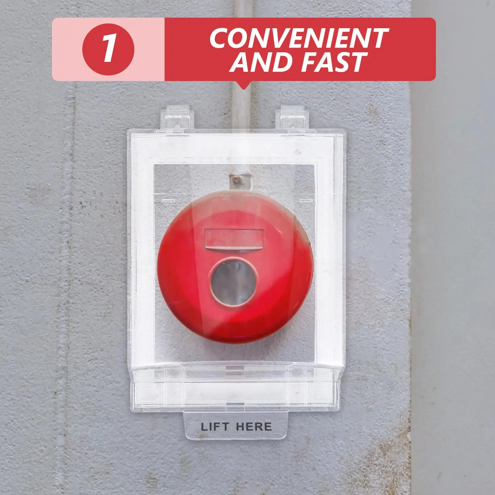 Alarm Switch Protective Cover Emergency Button Manual Fire Protector Push Reset Stop Call Durable Plastic Easy