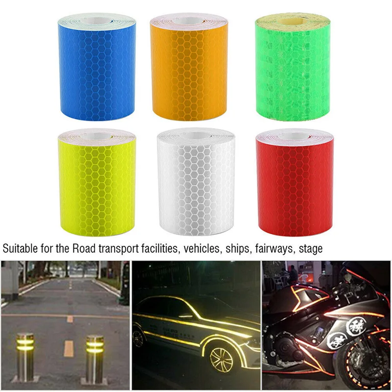 1m*5cm Car Truck Reflective Self-adhesive Safety Warning Tape Roll Film Sticker