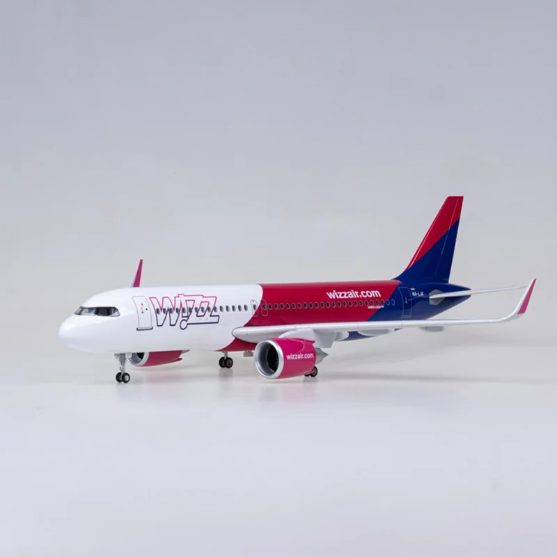 

2025Новый 1/80 Венгрия Самолет A320 NEO Wizz Air Airlines Игрушки Свет с колесом Литой под давлением Смола Модель Самолета Коллекция Дисплей Вентиляторы