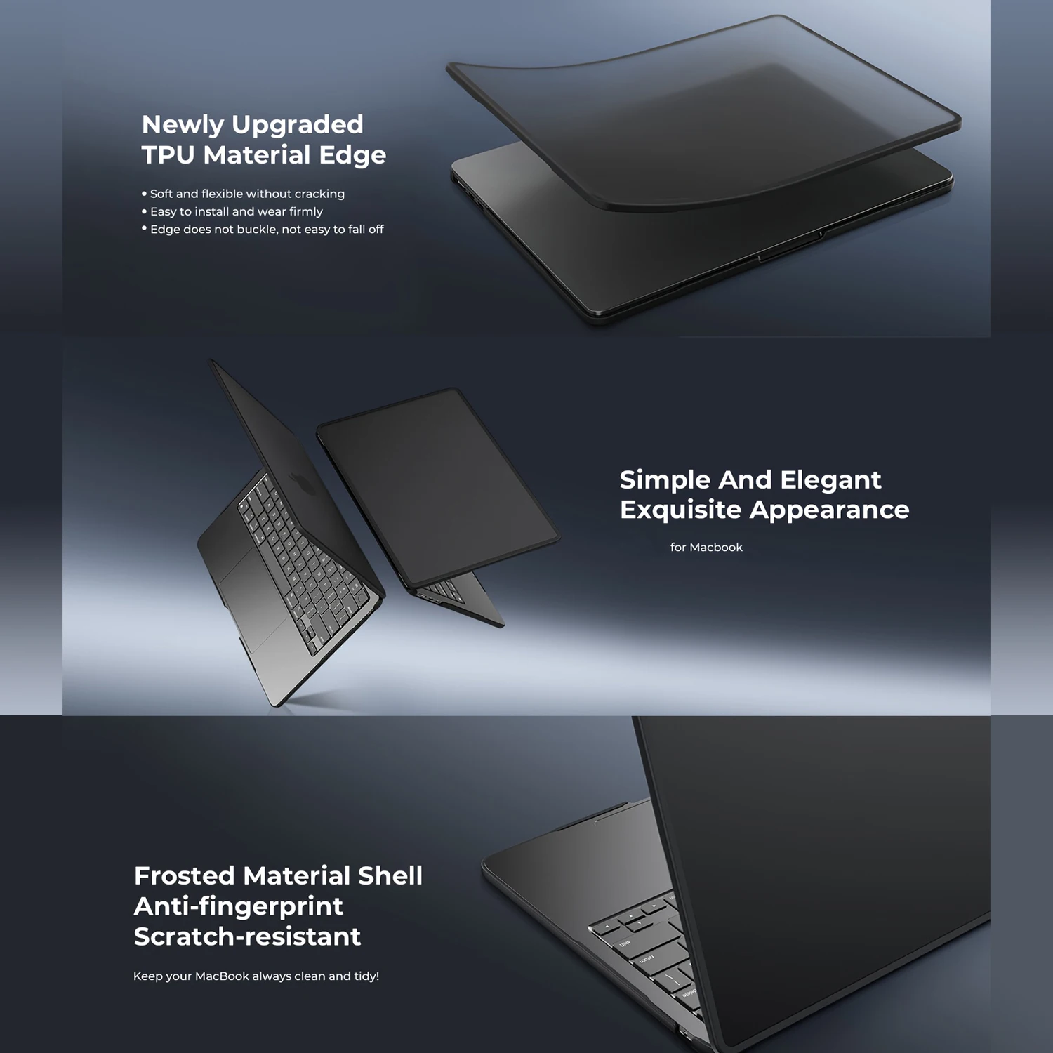 Miękkie etui z TPU z powłoką anty-odciskowa na MacBook Pro 14 cali M5 2025 2024-2021 Release M4 M3 M2 M1 Pro/Max Chip oraz na Pro 16'' — zdjęcie produktu 6