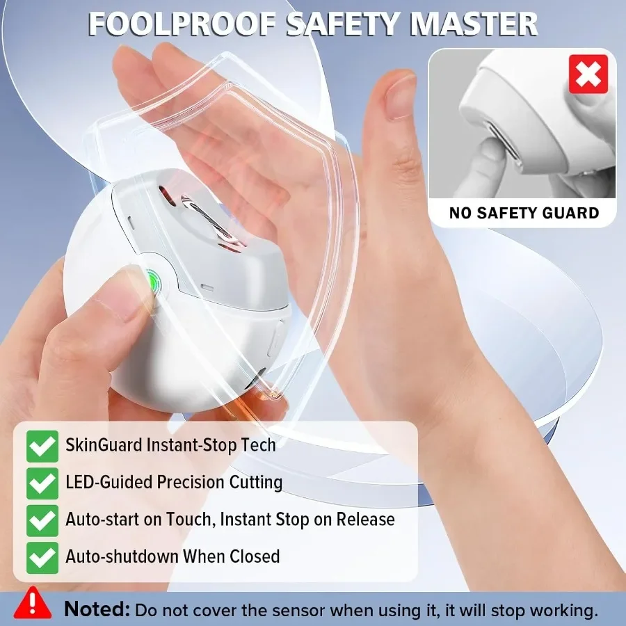 Elektryczny pilnik do paznokci Pro 2.0 z potrójną zabezpieczeniową technologią 2w1, automatyczny trymer do paznokci, cichy, z podczerwienią, ochroną przed przebiciem, ładowalny.