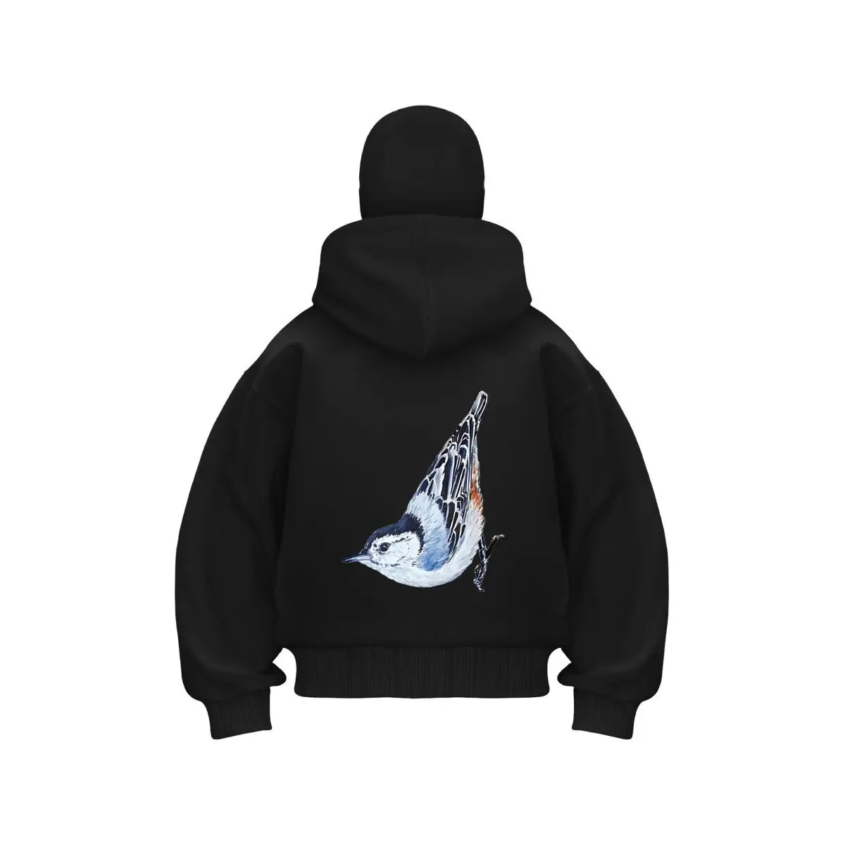 

Bird Portrait silhouette watercolor art Men's Double Hood Balaclava Zip Hoodie Winter Warm