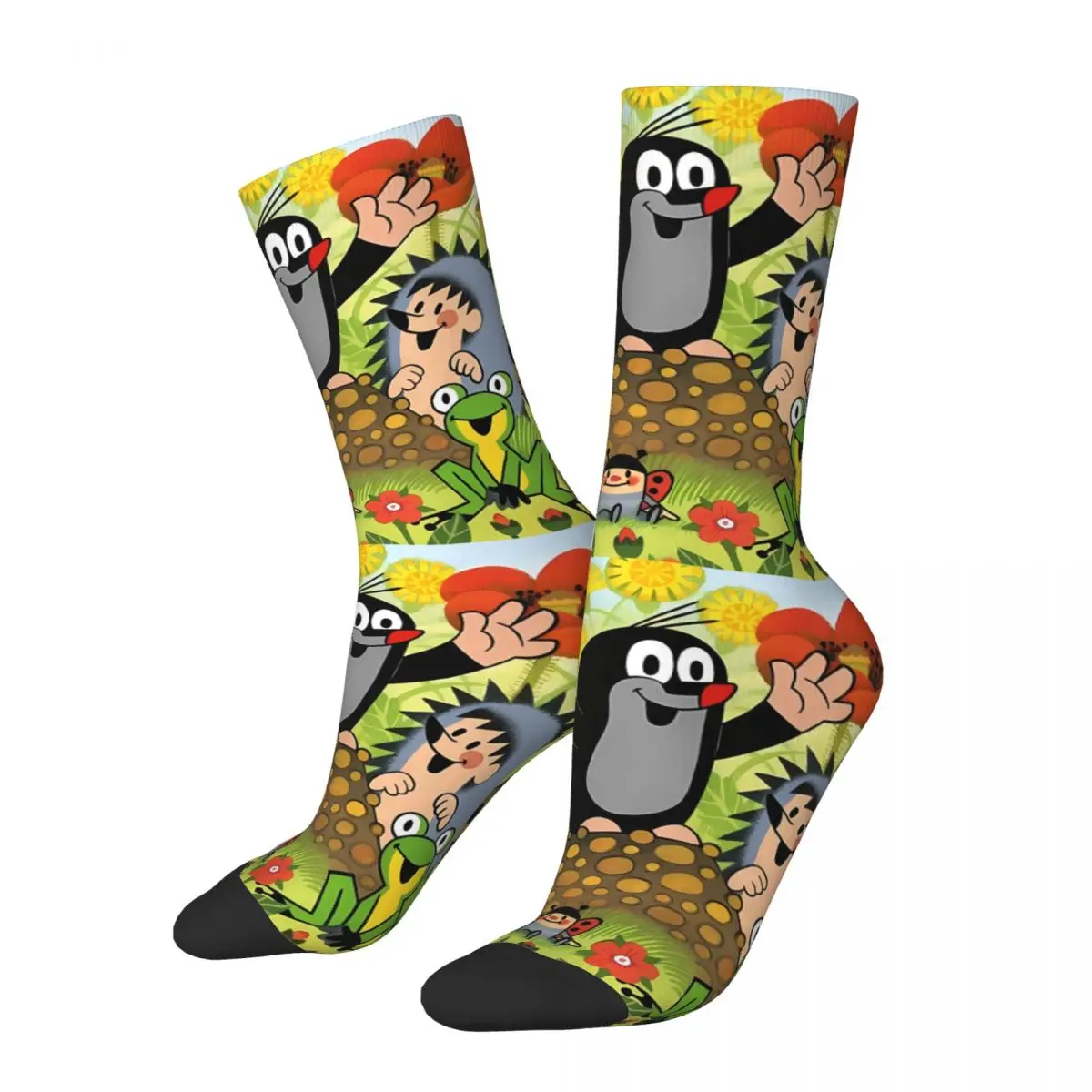 Funny Crazy Sock for Men Novelty Hip Hop The Little Mole Quality Pattern Printed Crew Sock Casual Gift