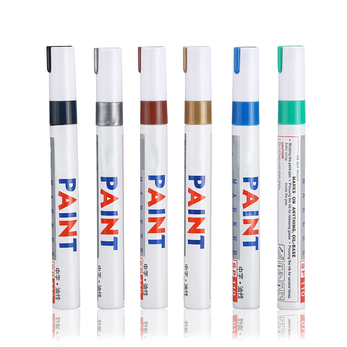

12 Colors Paintbrush Personal Arts and Crafts Marker Pen Water Proof Opaque Waterproof Oil Coding