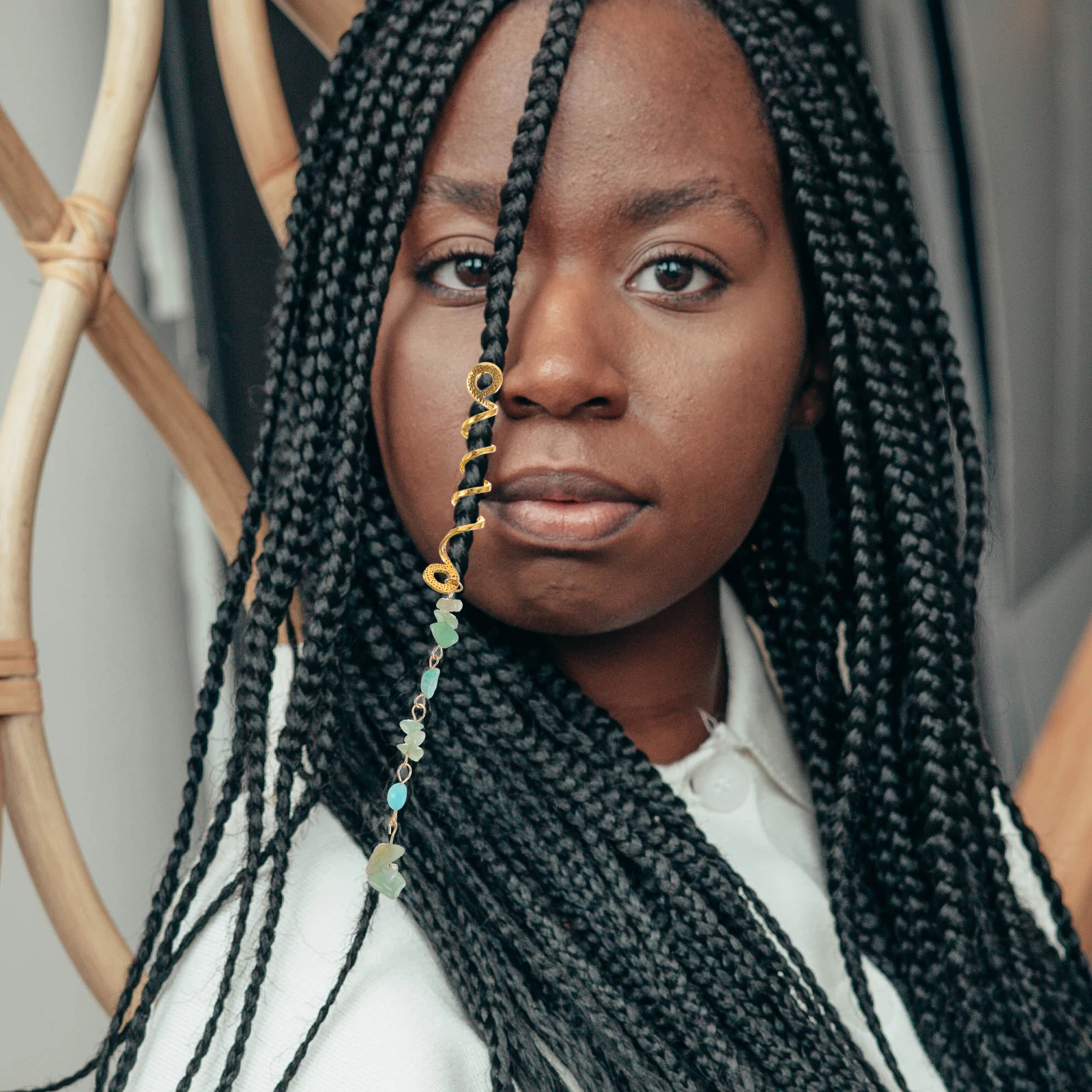 

6Pcs Stone Pendant Hair Jewelry Braids Dreadlock Accessories Durable Braid Pendants for School Holiday Dinner Party Gift