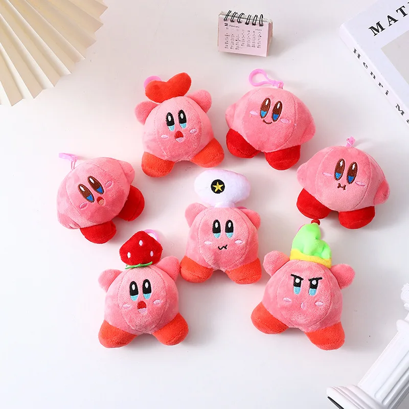 New 10-14CM Kirby Cartoon Cute Star Kirby Keychain Kawaii Trend Doll Bag Hanging Pendant Decor Toy Key Chain Girls Birthday Gift