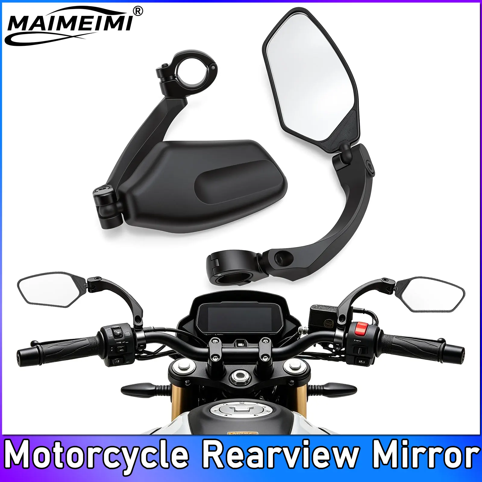 2Pcs/Pair Bicycle Rearview Mirror 360 Degree Adjustable Bike Handlebar Rear View Mirror 21mm Cycling Accessories Bike Mirrors