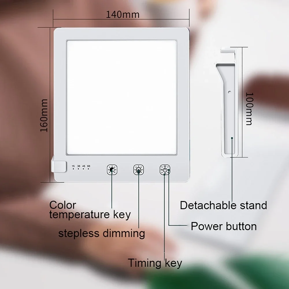 Ajustável LED Luz Fototerapia, Daylight Bionic, USB, Therapy Lamp, Touch Control, alívio emocional, Night Lights, 2000-10000lux