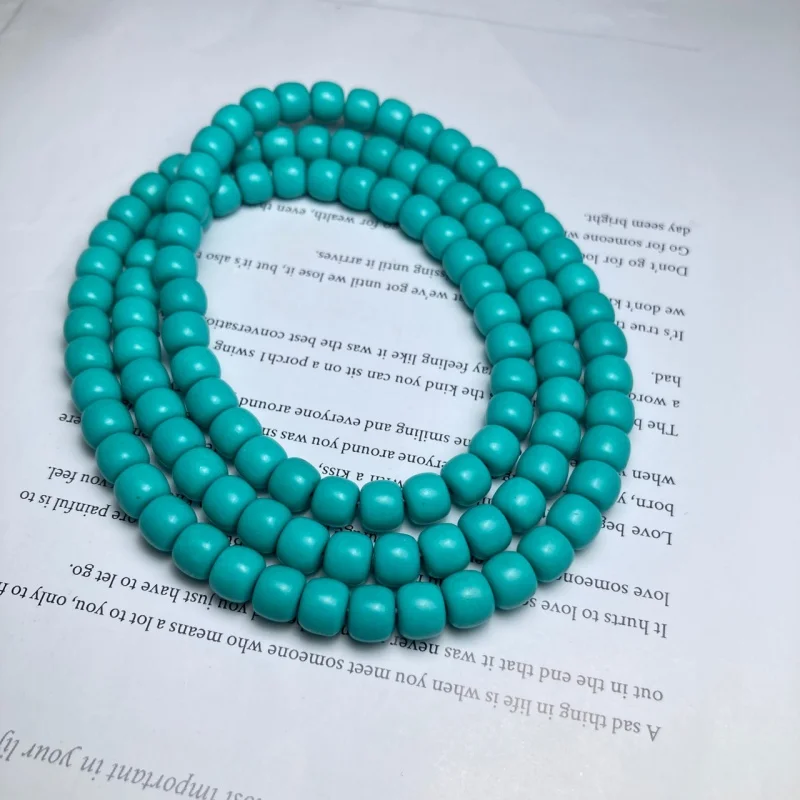 Live Broadcast Supply Associated Mine Second Generation Lvmeng 108 Magnesite Optimized Turquoise Old Type Barrel Beads