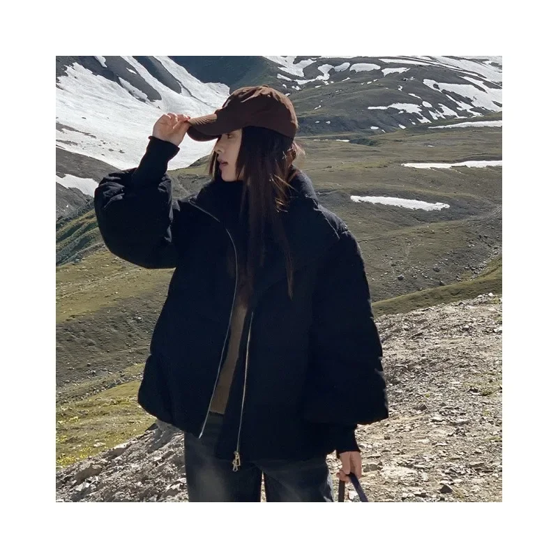 Women's Autumn Winter Tops Coat Cotton Short Zipper Thickened Personalized New Simple Comfortable Leisure Soft Niche Versatile