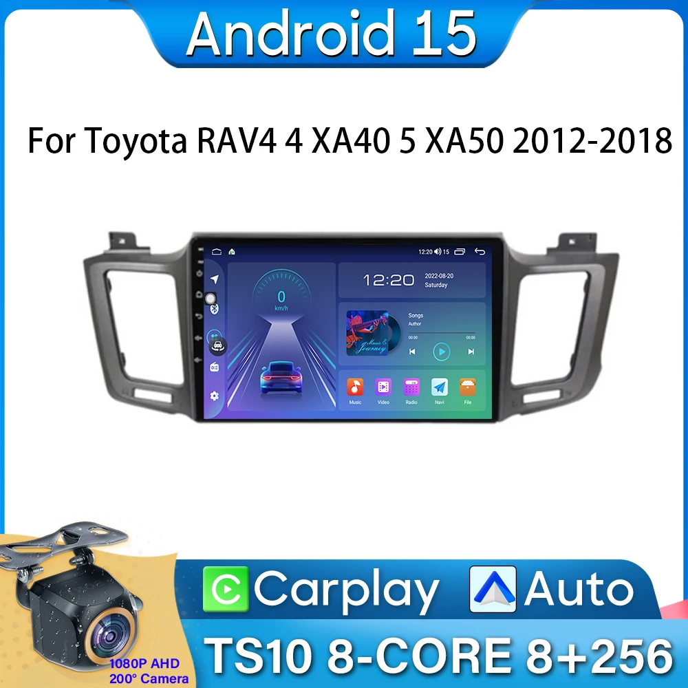 

For Toyota RAV4 4 XA40 5 XA50 2012-2018 Car Radio Android 15 Navigation GPS Android Auto Stereo Carplay Android Auto No 2din DVD