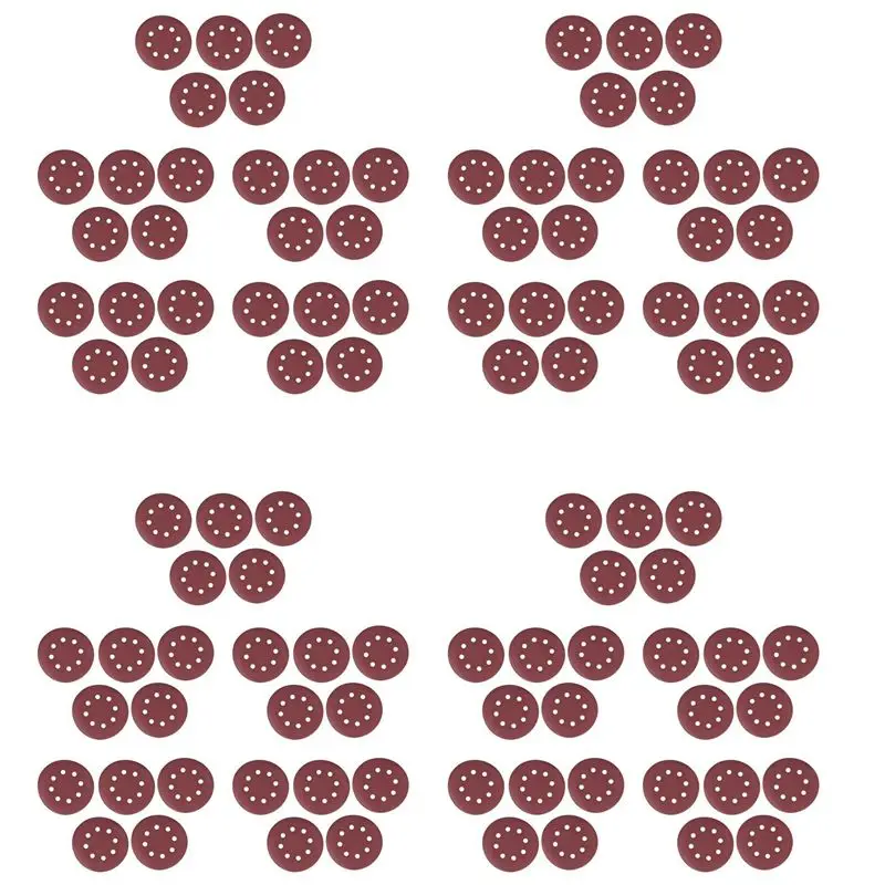 ABLQ 100Pcs 5 Inch Sanding Discs 125Mm 8 Hole Sandpaper 800 1000 1200 1500 2000 Grit