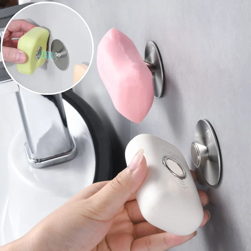 Perforation-free Wall Mounted Magnet Bathroom Magnetic Soap Holder Bathroom Universal Soap Storage Rack Soap Holder supplies