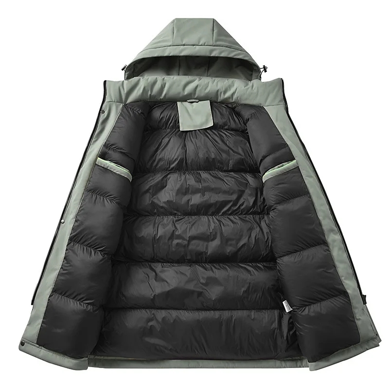 Men's Mid-Length Utility Parka - Heavyweight Thermal Insulation for All-Weather WearRain Jacket