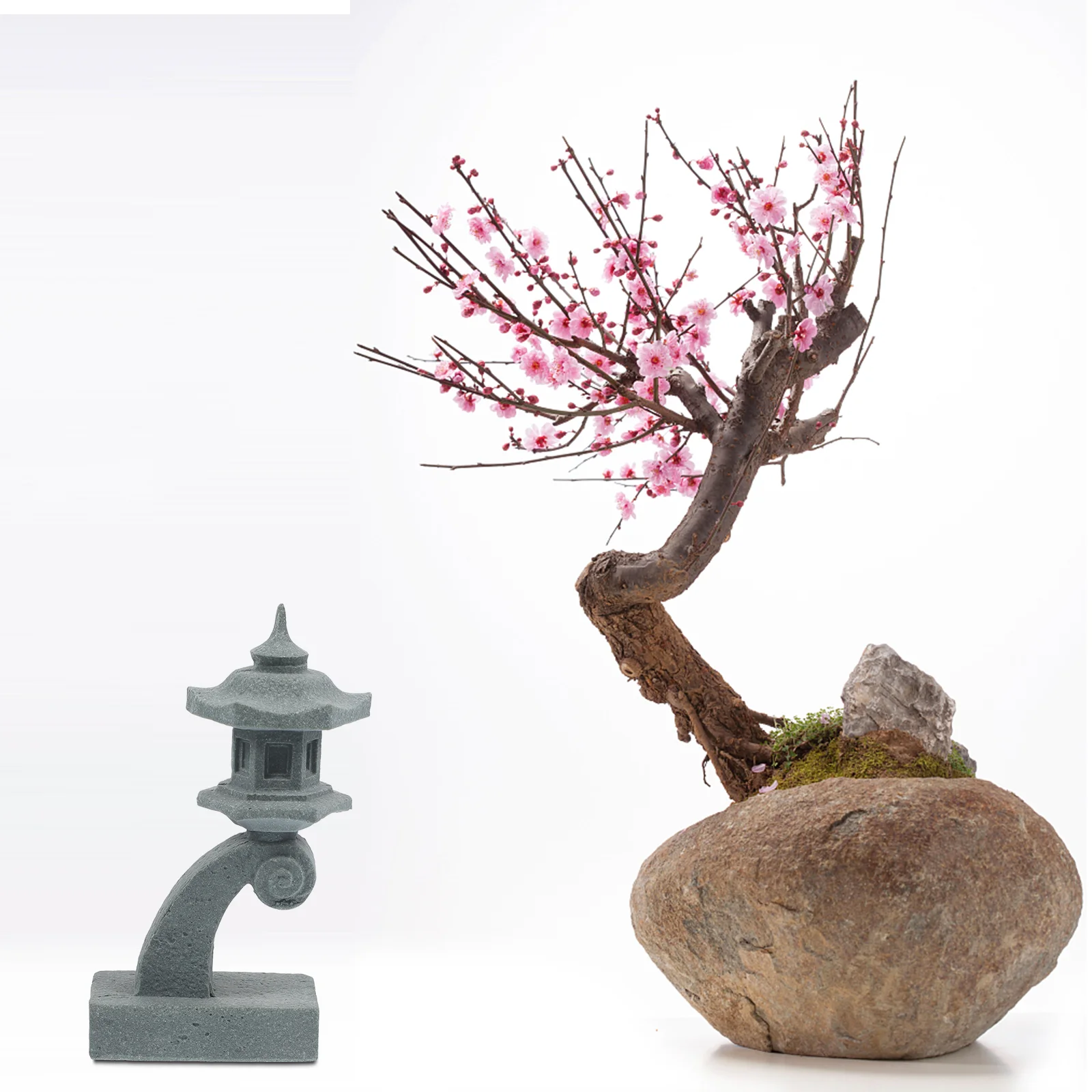 

Japanese Stone Lantern Pagoda Statue Garden Decoration Sandstone Model Mini Landscape naments Design Tower