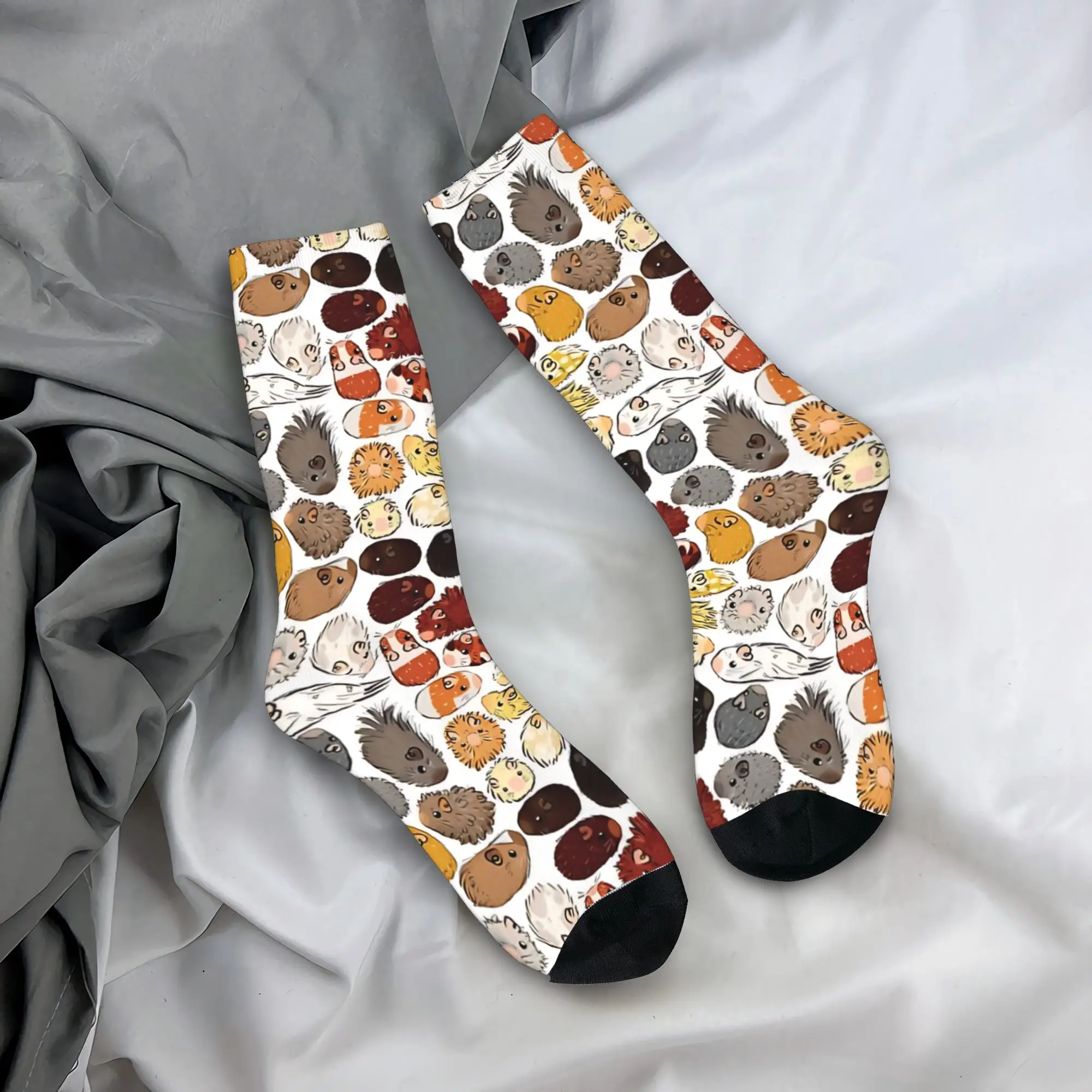 Guinea Pig Gradient Stockings  Pattern Modern Socks Spring Anti Bacterial Socks Adults Men Running Soft Socks