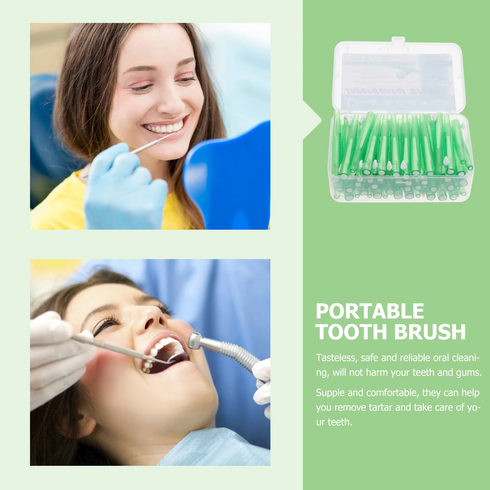 

60Pcs Teeth Interdental Brushes Professional Portable Tooth Cleaner Soft Bristles Tartar Removal Oral Care Tool