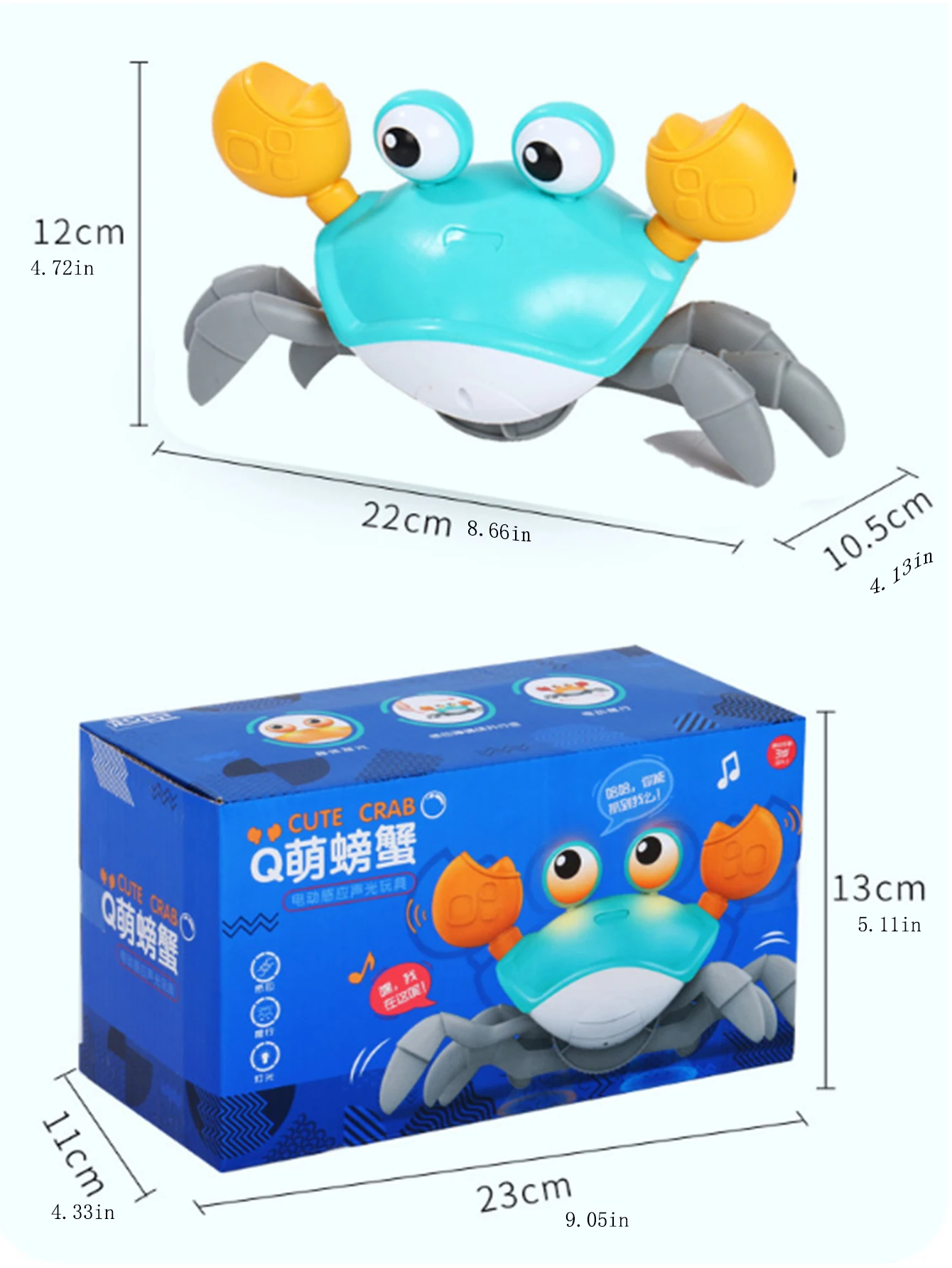 Electric Charging Luminous Induction Crab Escapes and Moves the Baby's Head to Practice Coaxing the Baby Children's Toy Gift