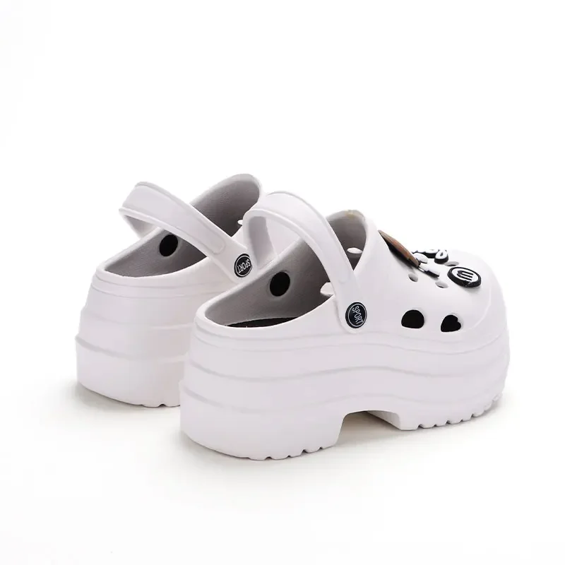Eva Chunky Plateau-Sandalen für Damen 2024 Sommer Dickbodige Clogs Pantoffeln mit Geschlossener Zehenpartie Rutschfeste Strand- und Gartenschuhe – Detail 9