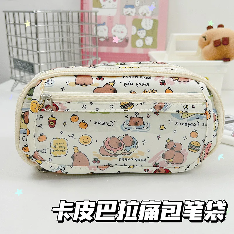 Cute Cartoon pencil cases large capacity Stationery Pen Bag Pen Box PencilCase Storage Student Back To School Office Supplies