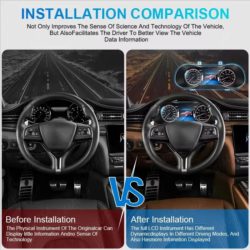 JY For Maserati Levante 2016-2023 Carplay LCD Instrument Panel Digital Dashboard Display Cluster GPS Speedometer Virtual Cockpit