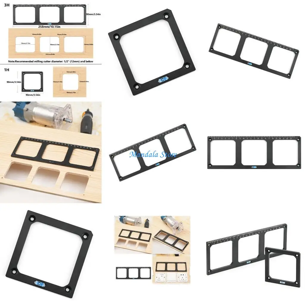 

U2JC Switch Socket Bottom 86 Box Slotted Scribing Template Tool Opening Hole Decors