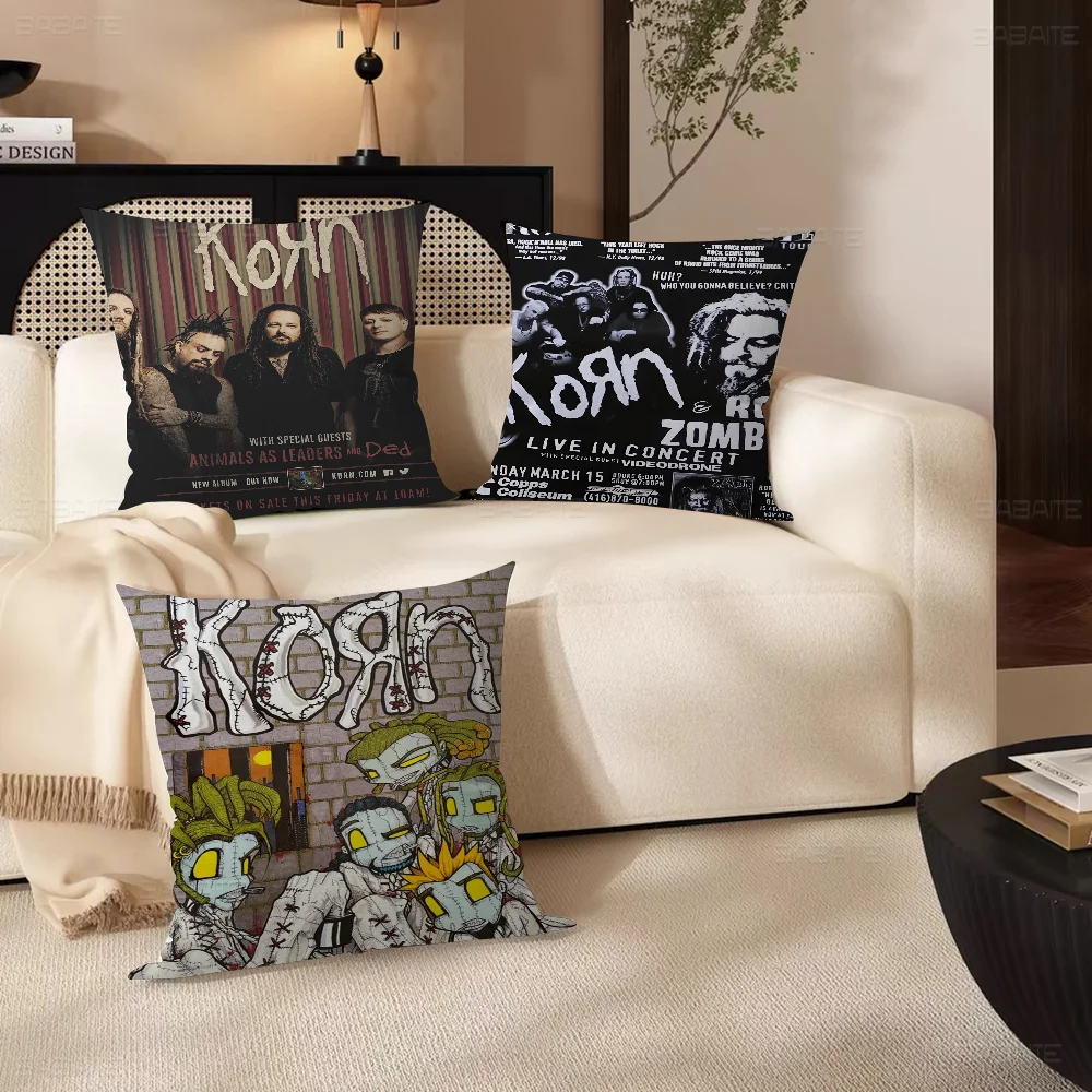 Korn Rock Band Maple Design Cushion Cover Happy Autumn Harvest Decor Holiday Decorati Pillow Cover