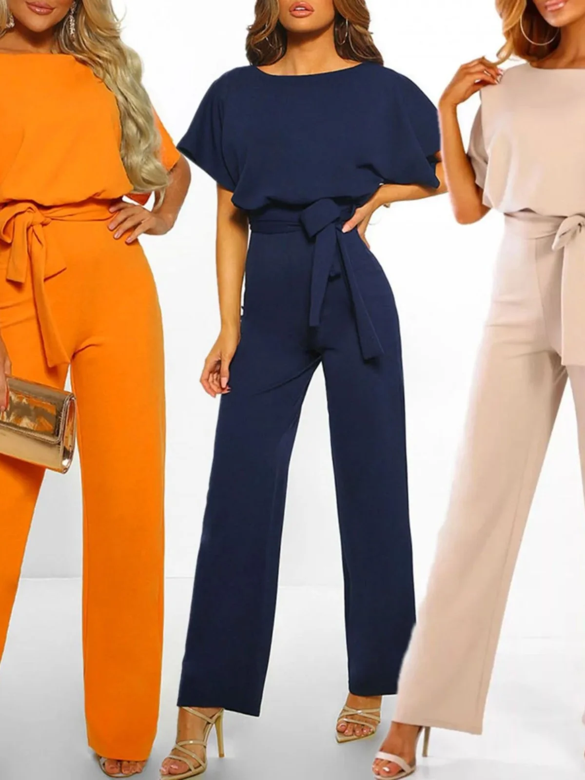 

Ele Lace up ort Sve Комбинезон женский с высокой талией Street Sle из полиэстера, прямые длинные брюки, весенний сезон