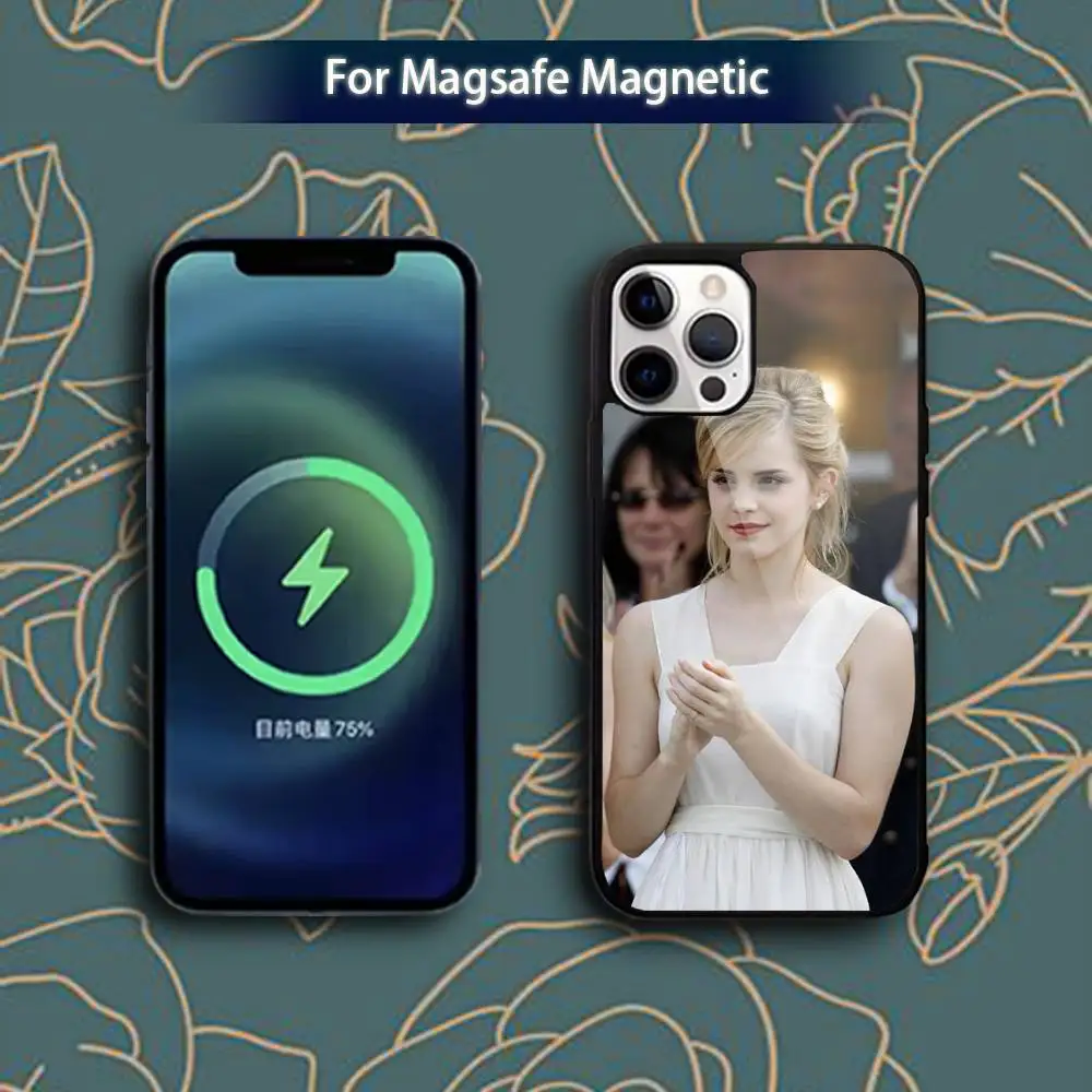 حافظة هاتف A-مثلة Emma W-Watson لهاتف iPhone 17,16,15,14,13,12,11,Pro,Max,Plus,Mini,Magsafe,حافظة شحن لاسلكية مغناطيسية