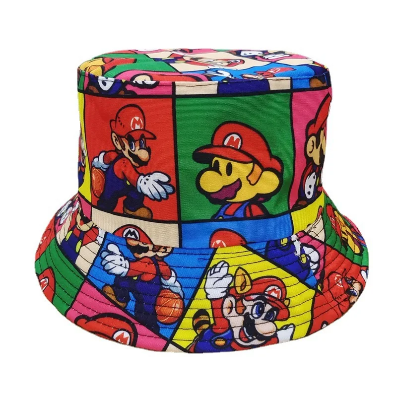 MINISO Anime Cartoon Super Mario Bros Men Women Casual Bucket Hat Adult Spring Summer Outdoor Sport Fisherman Sunshade Hat