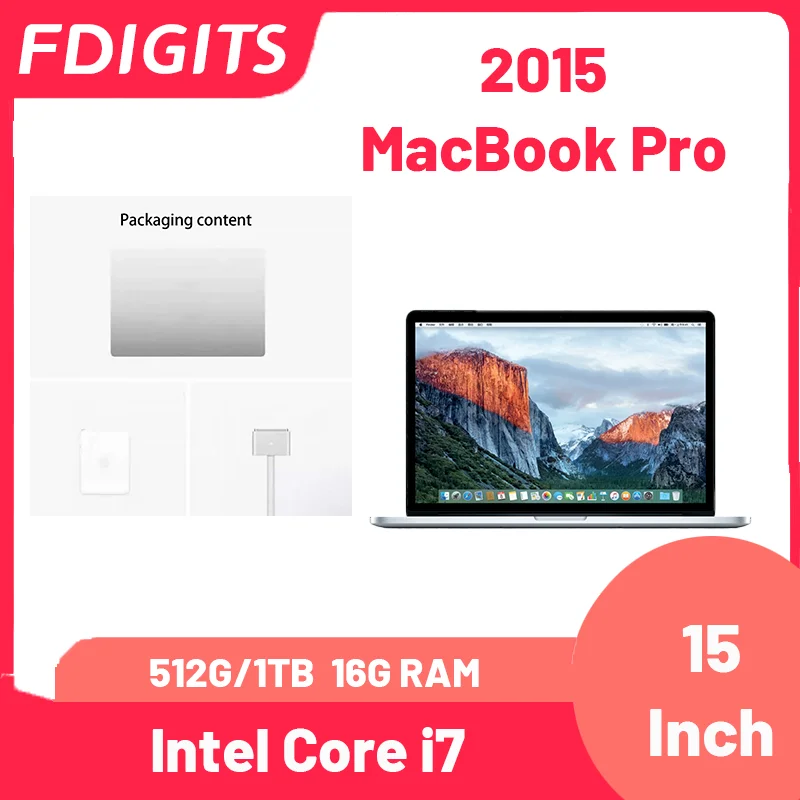 2015 MacBook Pro Irs Pro5200/M370 Intel Core i7 15Inch 256G/512G/1TB SSD 8G/16G RAM notebooks Laptop.