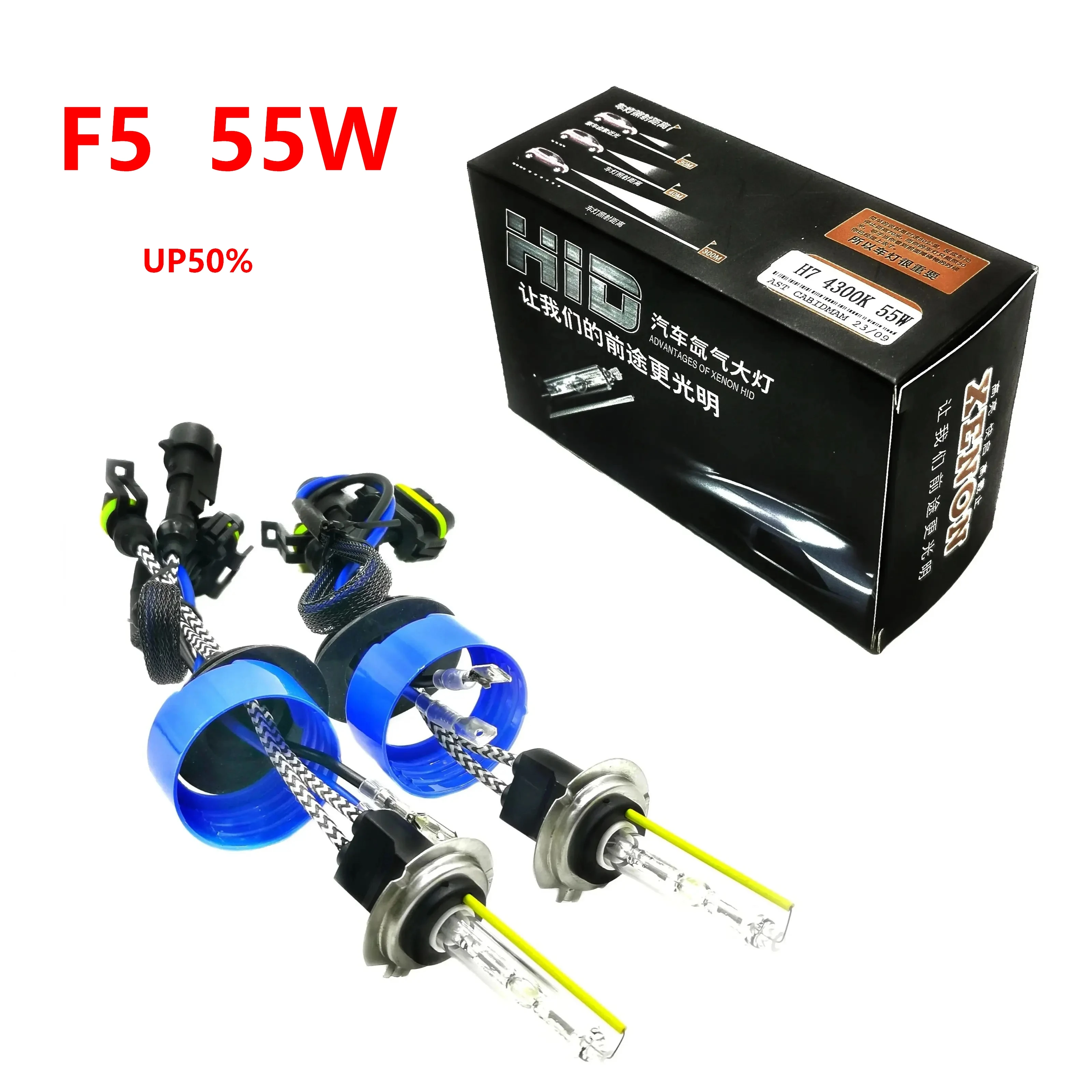 

Premium 12V AC F5 55W H1 H3 H7 H11 h8 h9 HB3 HB4 9005 9006 Xenon Globes 50%UP Bulbs 4800LM 12V Cars HID Headlights