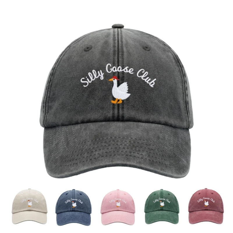 1pc Men' and Women' Vintage Soft-Top Baseball Cap with Chicken Print Adjustable Snap Washable Hat Suitable for Outdoor,Casual