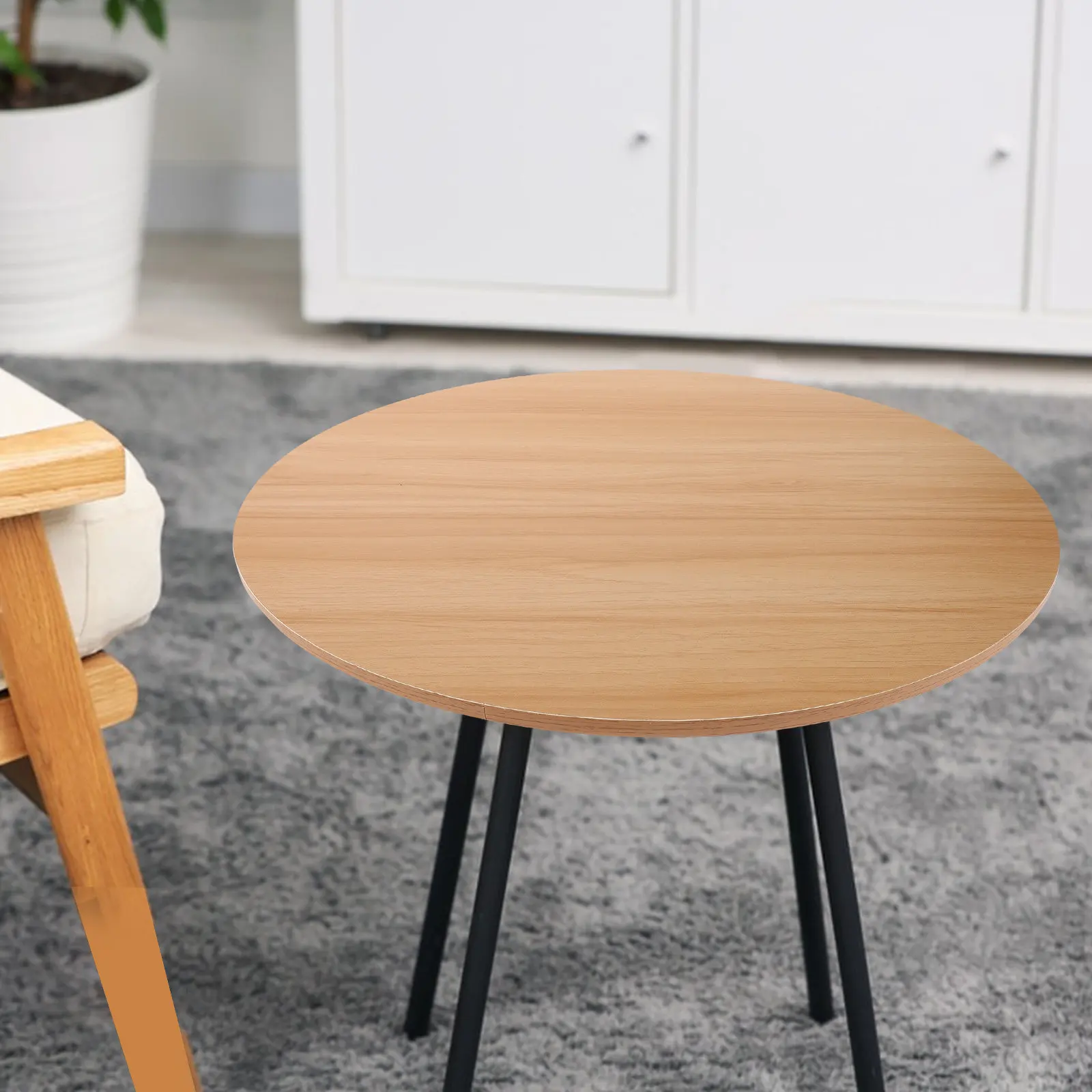 

Solid Wood Round Desktop Replacement Thickened Natural Wood Grain for Home Office Hotel Table Top Easy Maintenance
