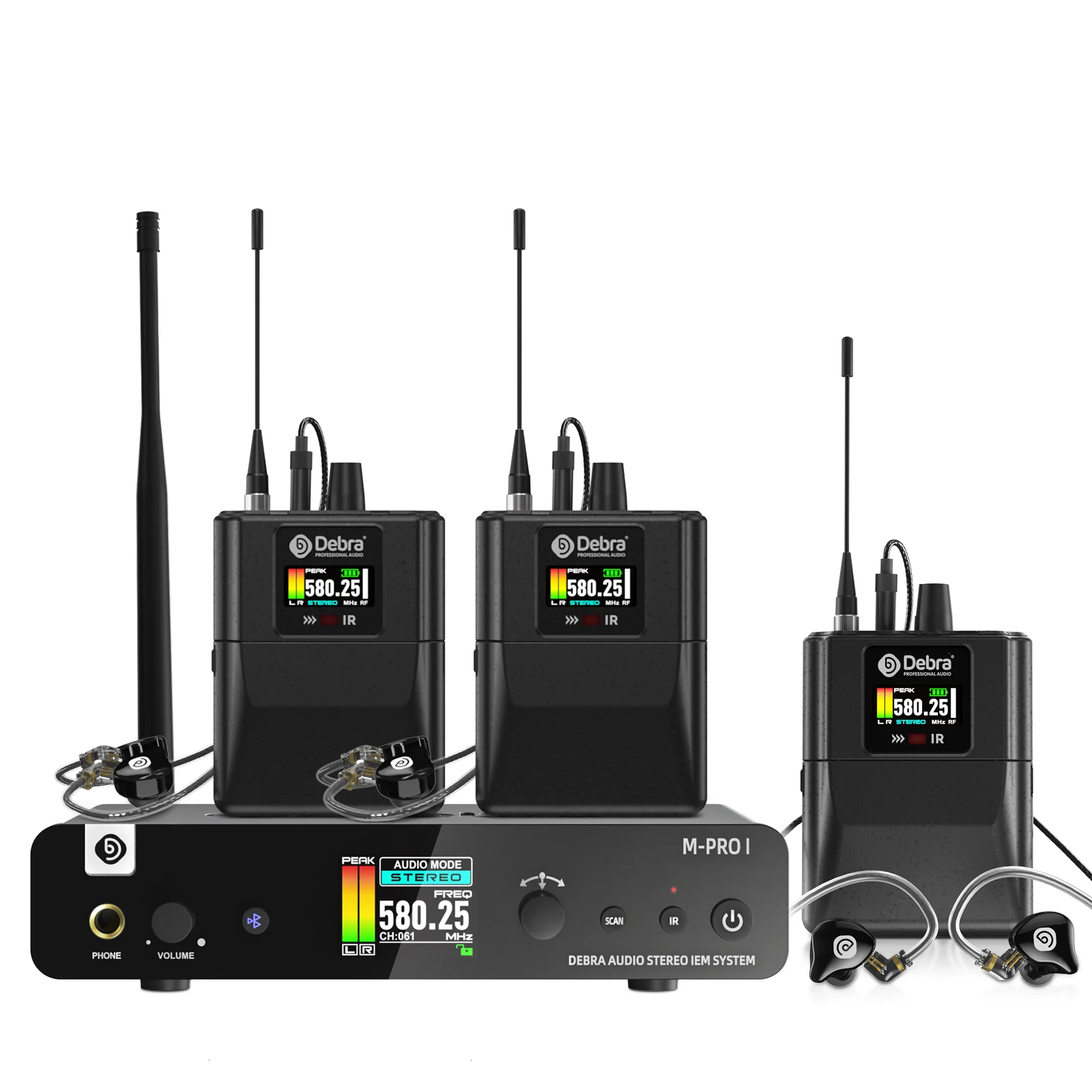 Debra M-PROI In-Ear-Monitoring-System, 560–690 MHz, Bluetooth, 24-Bit/44,1 kHz, 7-Millisekunden Latenz, für Tonstudios – Detail 17