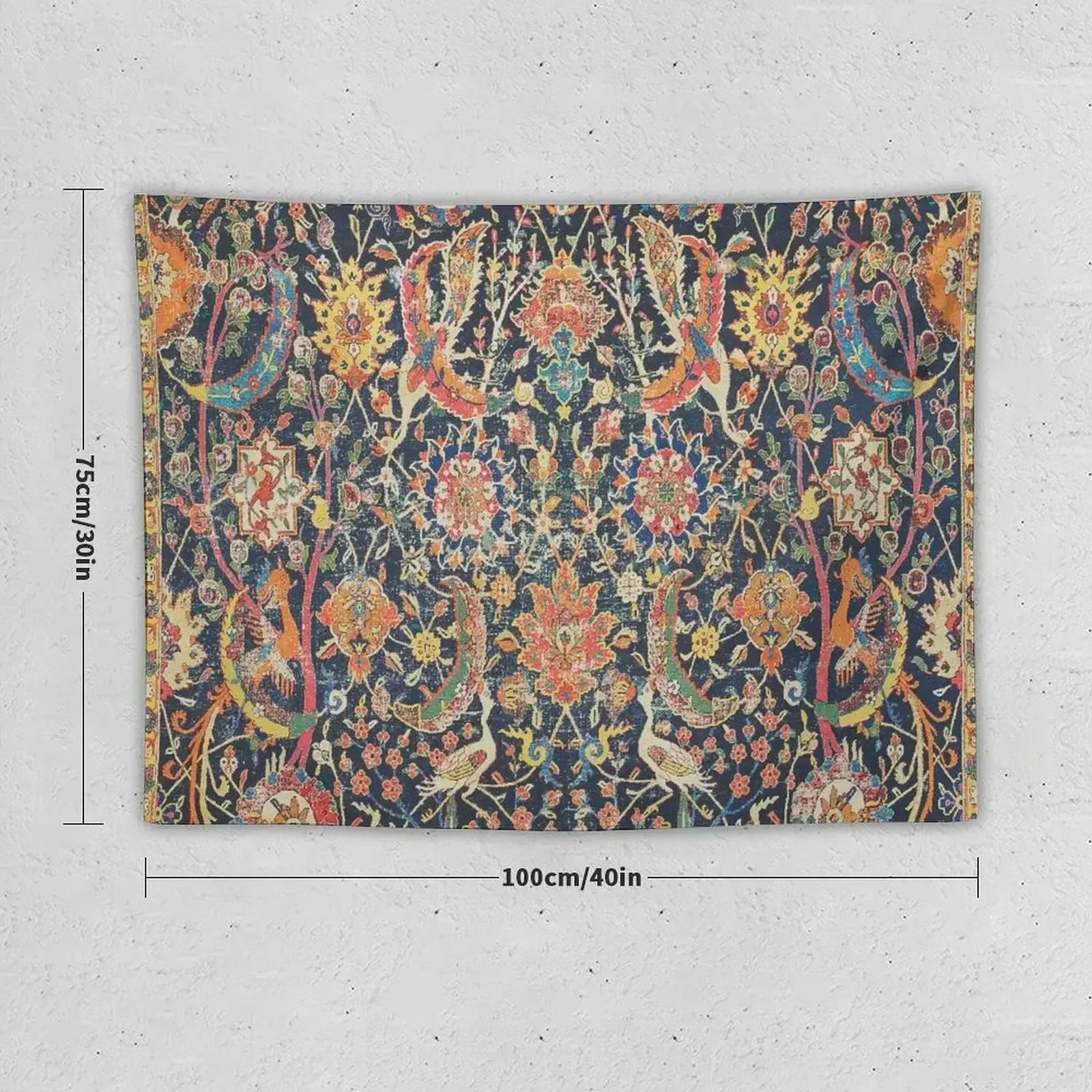 Kirman Vase Carpet Fragment Print Tapestry Room Aesthetic Decor Things To Decorate The Room Room Ornaments Tapestry