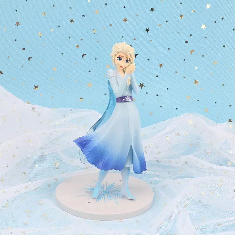 Disney Anime Frozen Hand held lizard Elsa princess Doll cakedesktop Decoration Pendant children birthday gift Handmade toy model