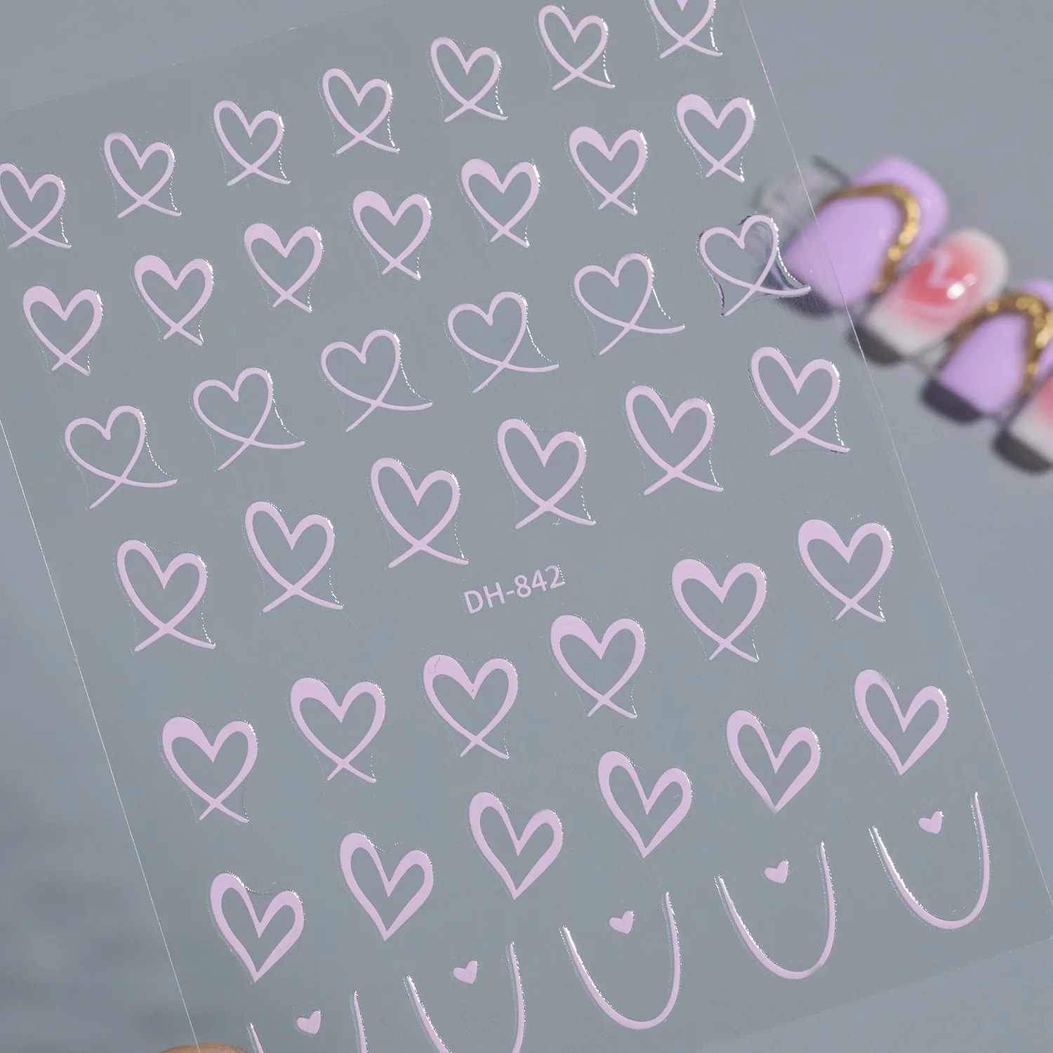 3 pezzi 3D cuore cavo nail art charms adesivi Kawaii amore decorazioni per unghie decalcomanie autoadesive manicure cursore accessori fai da te