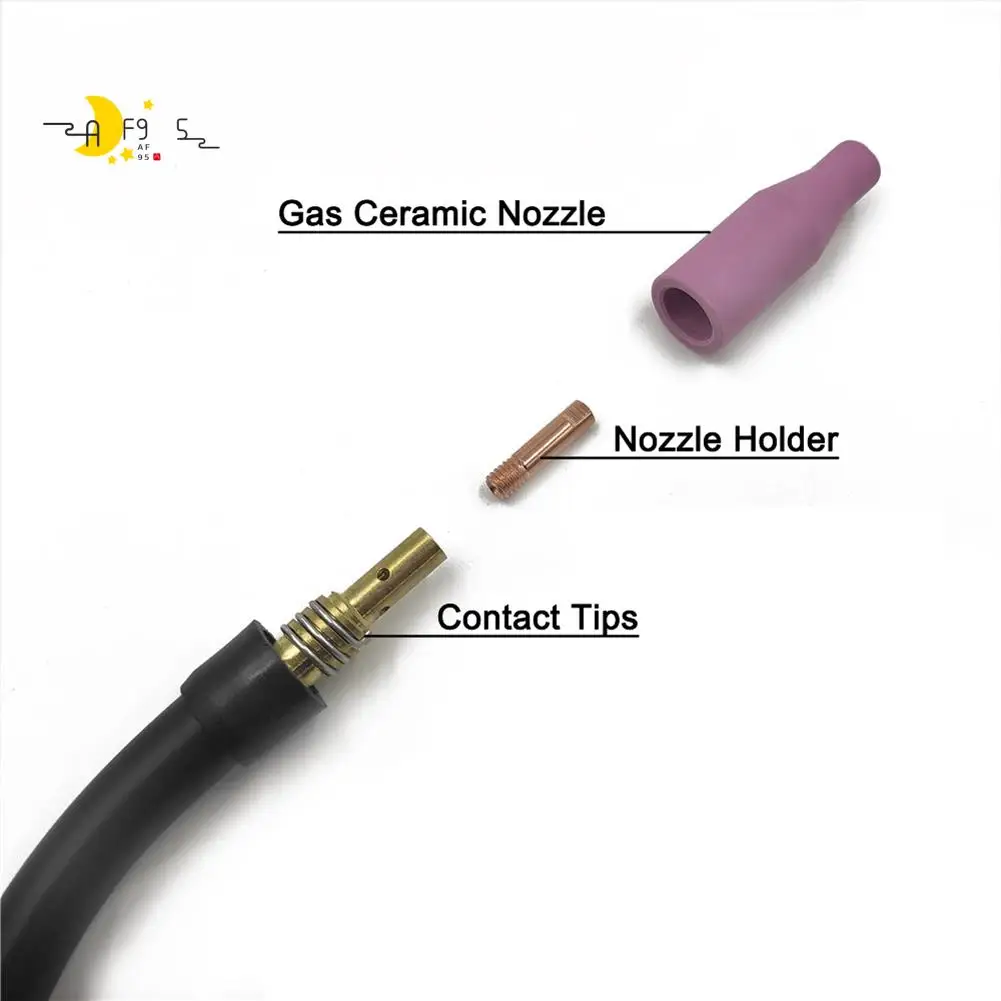 

AF95-9Pcs 15AK Welding Torch Consumables 0.8Mm MIG Torch Gas Nozzle Tip Of 15AK MIG Welding Torch