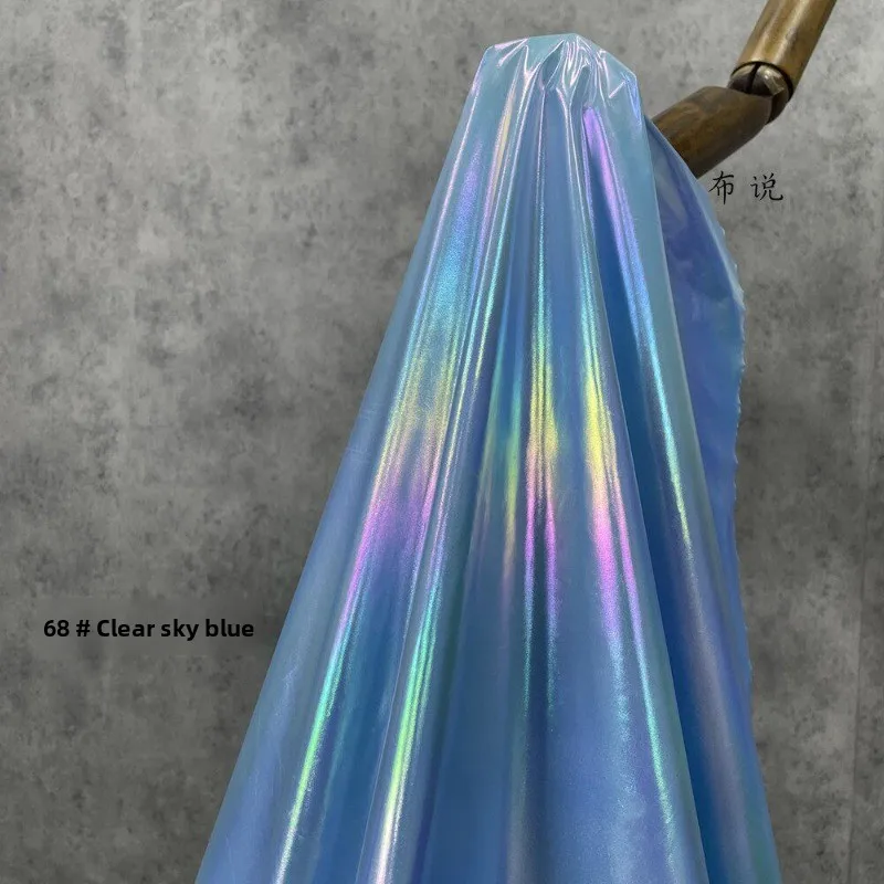 Rainbow Gradient Glossy Down Jacket Fabric By The Meter for Clothing Jacket Pants Gloves Handmade Diy Sewing Waterproof Cloth - view 4
