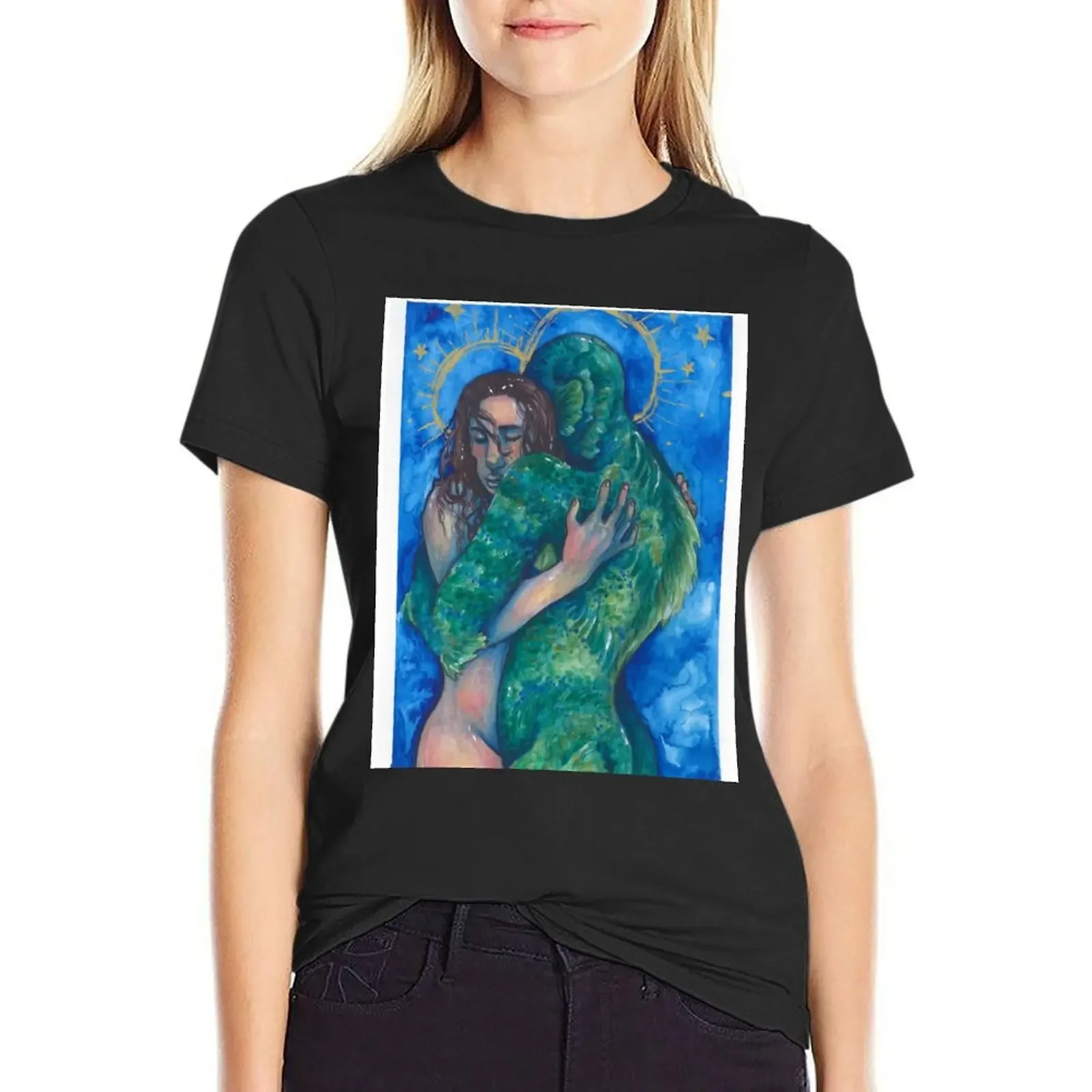 

The Shape of Water T-Shirt lady clothes vintage animal print shirt for girls Women t-shirts