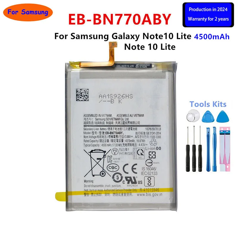 

2024 years Brand New EB-BN770ABY 4500mAh High Quality Replacement Battery For Samsung Galaxy Note10 Lite Note 10 Lite+Tools