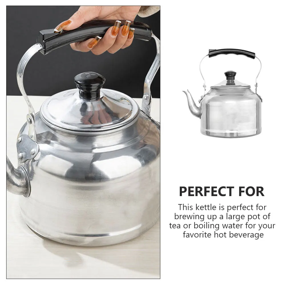 

5.5L Aluminum Tea Kettle Large Capacity Stovetop Water Kettle For Home Office Camping Polished Metal Teapot With Handle Kitchen
