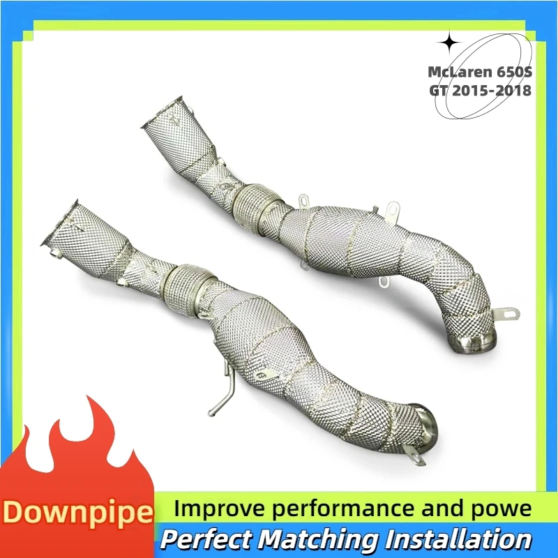 For McLaren 650S GT 2015-2018 Sports Exhaust Downpipe Catalytic down pipe Exhaust System Stainless Steel Competition Downpipe