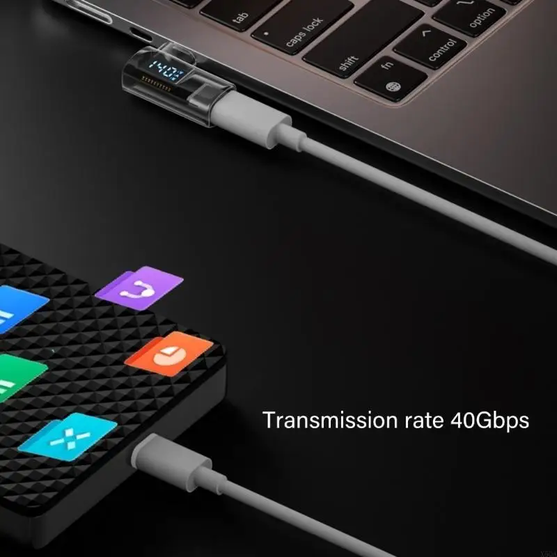 Multiple Use Type C Digital Adapter Connector, 140W Fast Charging, 40Gbps Data and Video, for Various USB C Electronics 