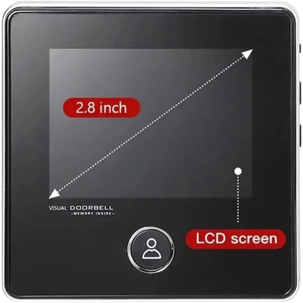 2.8"" LCD Screen Digital Door Camera Electronic Door Viewer Bell Ir Night Door Camera Recording Smart Viewer,