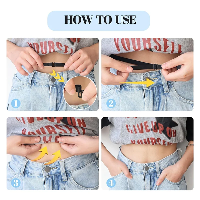 

Most-4 PCS Crop Adjustable Band Set Crop Tool For Shirt, Crop Band Kit For Tucking Shirts, Elastic Belts For Women Tops, Shirt B